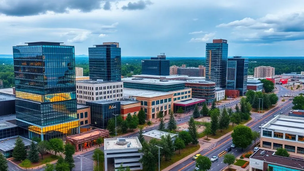 Alpharetta technology corridor with modern office buildings and corporate campuses