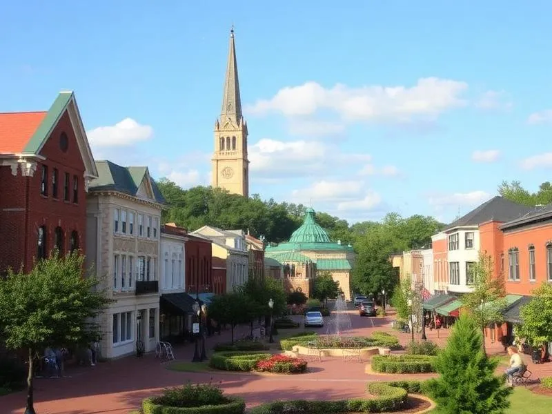 Duluth Georgia town green with charming downtown area and walkable streets